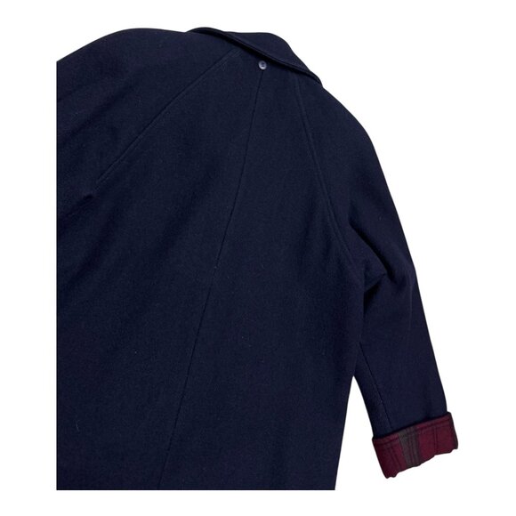 VINTAGE 70s THUNDER BAY Wool Blue Luxury Retro Winter Parka Pea Coat Womens 8 - Picture 4 of 5